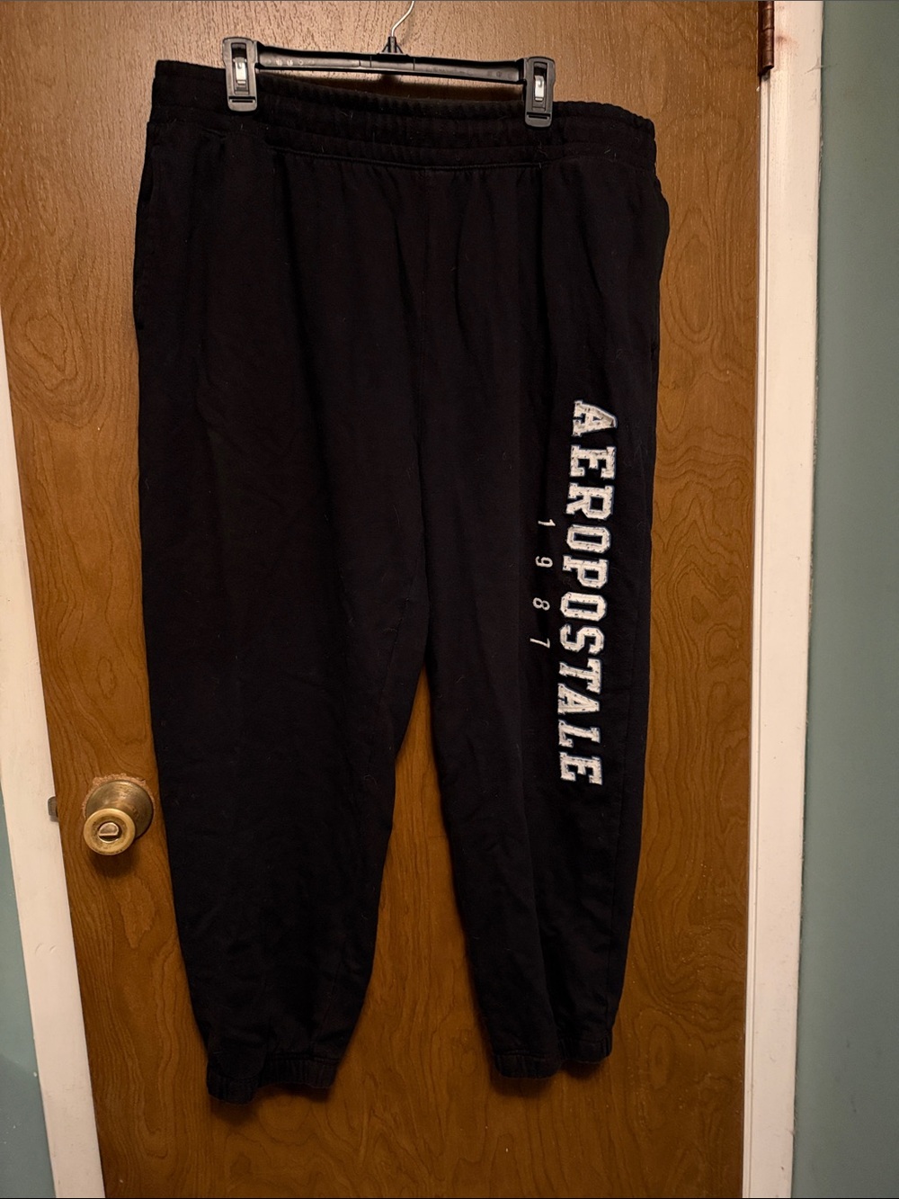 Aeropostale Black Joggers with Side Logo XL